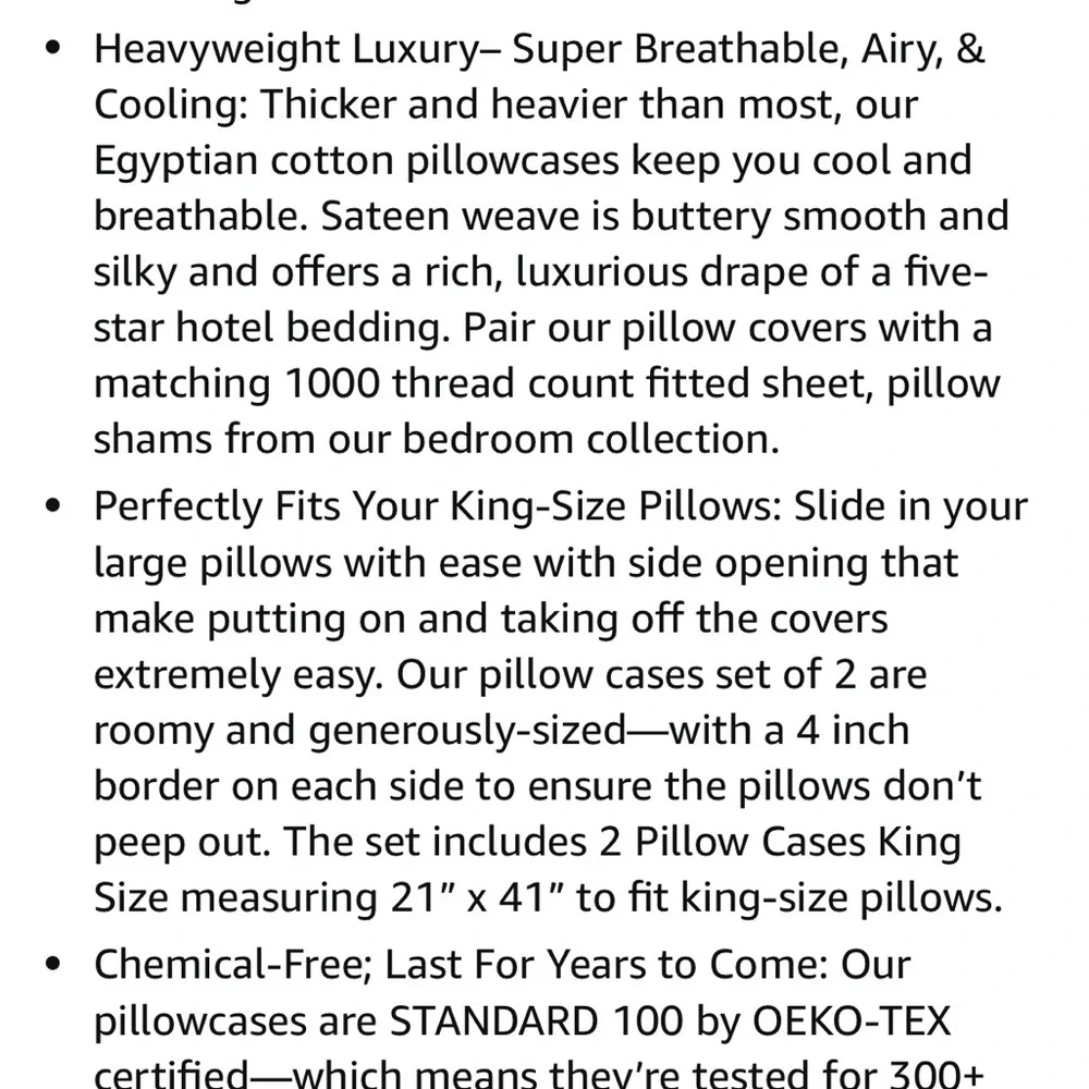 Luxury king size pillows case navy